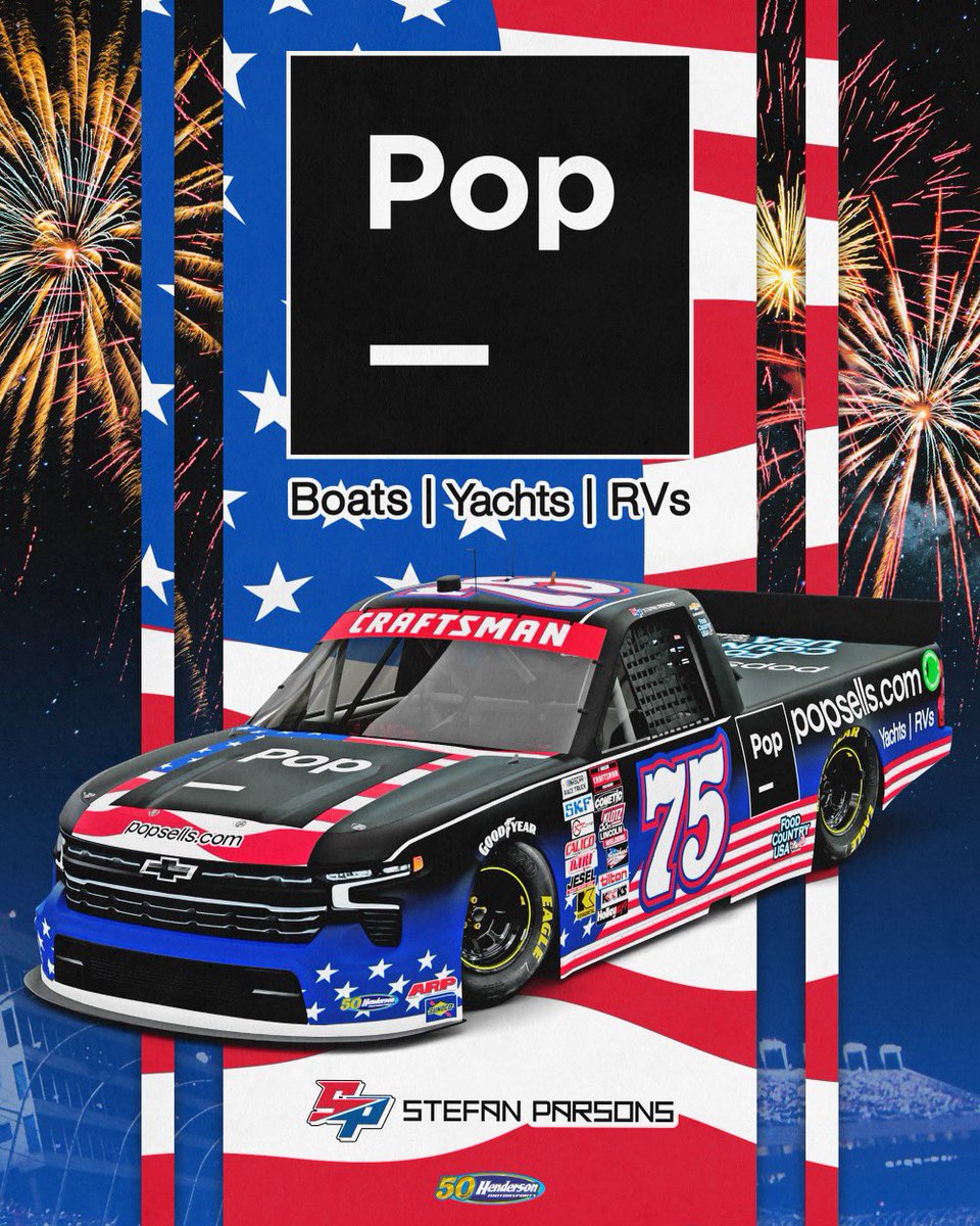 Ready to rock this red, white and blue @POPRVs & @POPYachts Silverado this weekend at @CLTMotorSpdwy!