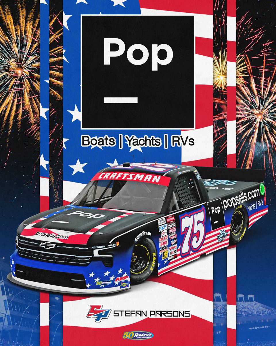 StefanParsons_'s tweet photo. Ready to rock this red, white and blue @POPRVs &amp; @POPYachts Silverado this weekend at @CLTMotorSpdwy! https://t.co/IVDJu8qehx