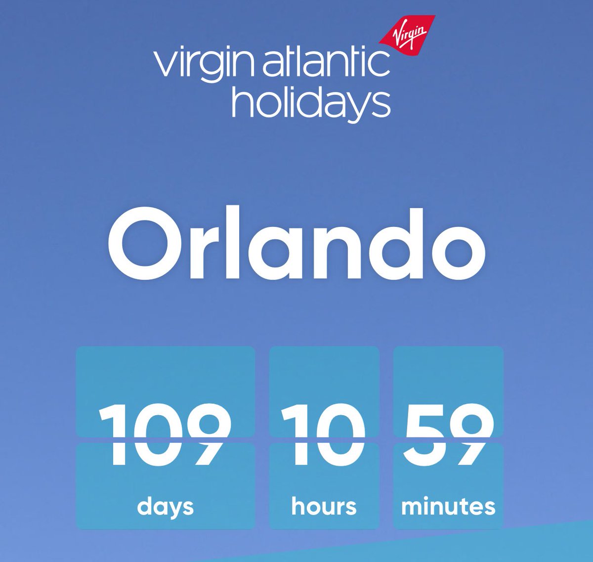 109 days nearly in single digits #orlando @VirginAtlantic #virginatlantic