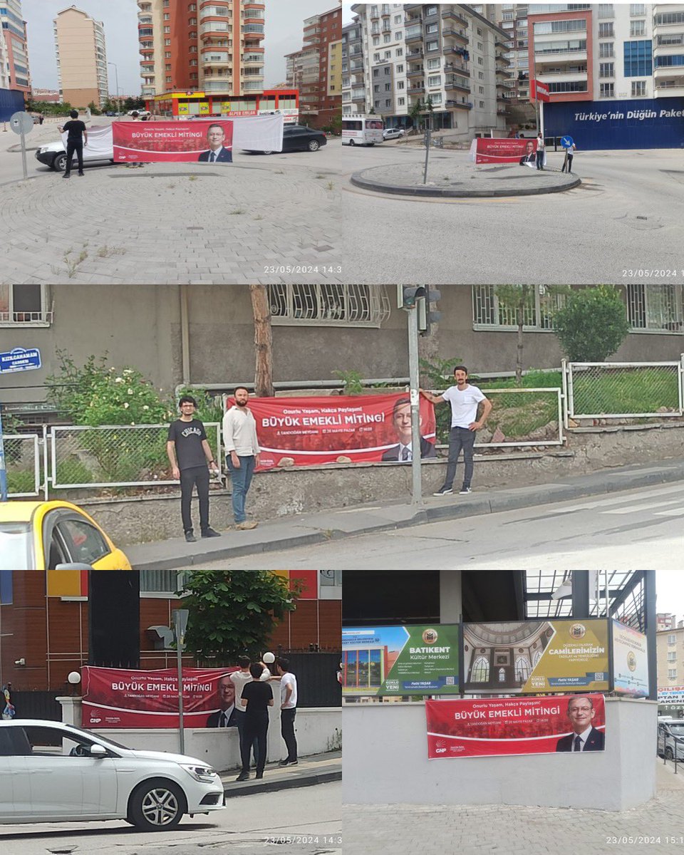 chpyenigenc's tweet photo. Bugün ilçemizin her noktasını, pazar günü Tandoğan Meydanında gerçekleştireceğiniz Büyük Emekli Mitingimizin pankartlarıyla donattık. Tüm emeklileri ve emekli adaylarını bekliyoruz.

26.05.2024 Pazar - Saat 14:00 - Tandoğan Meydanı https://t.co/xhj7FwEgKi