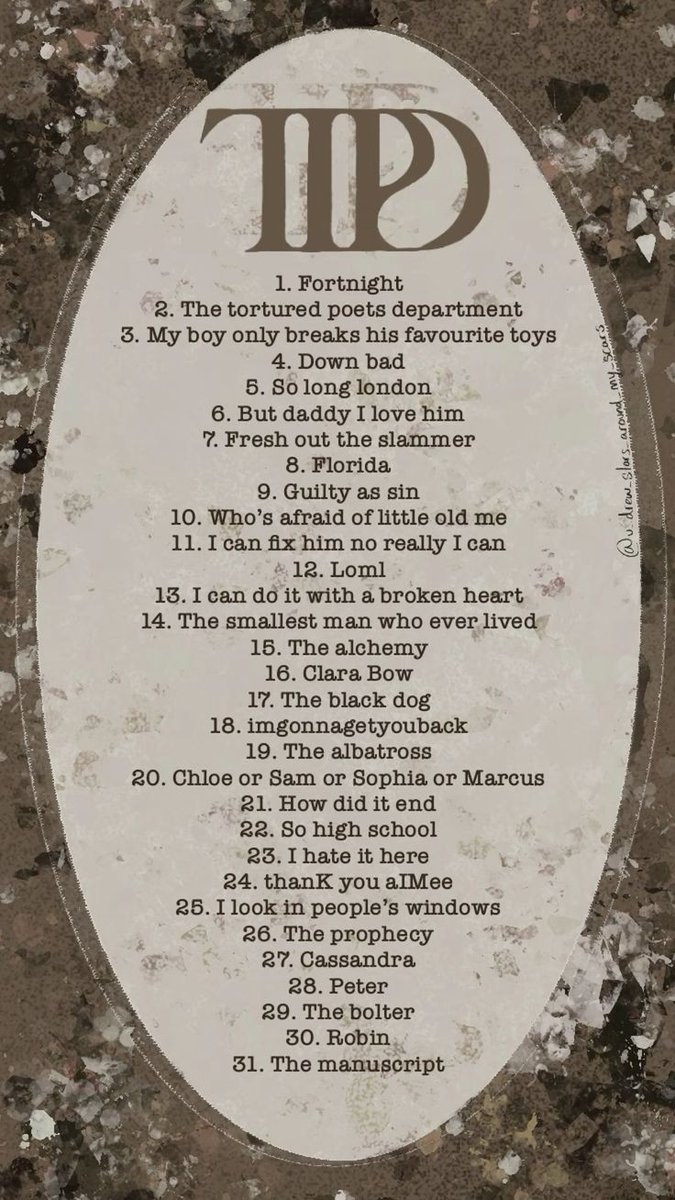 exilemymind's tweet photo. ttpd en total tiene 31 canciones asi que cual son según su cumpleaños? yo soy el track 26 the prophecy todo bien posta la mejor con razón me identifico tanto https://t.co/1DDtWRmEaR