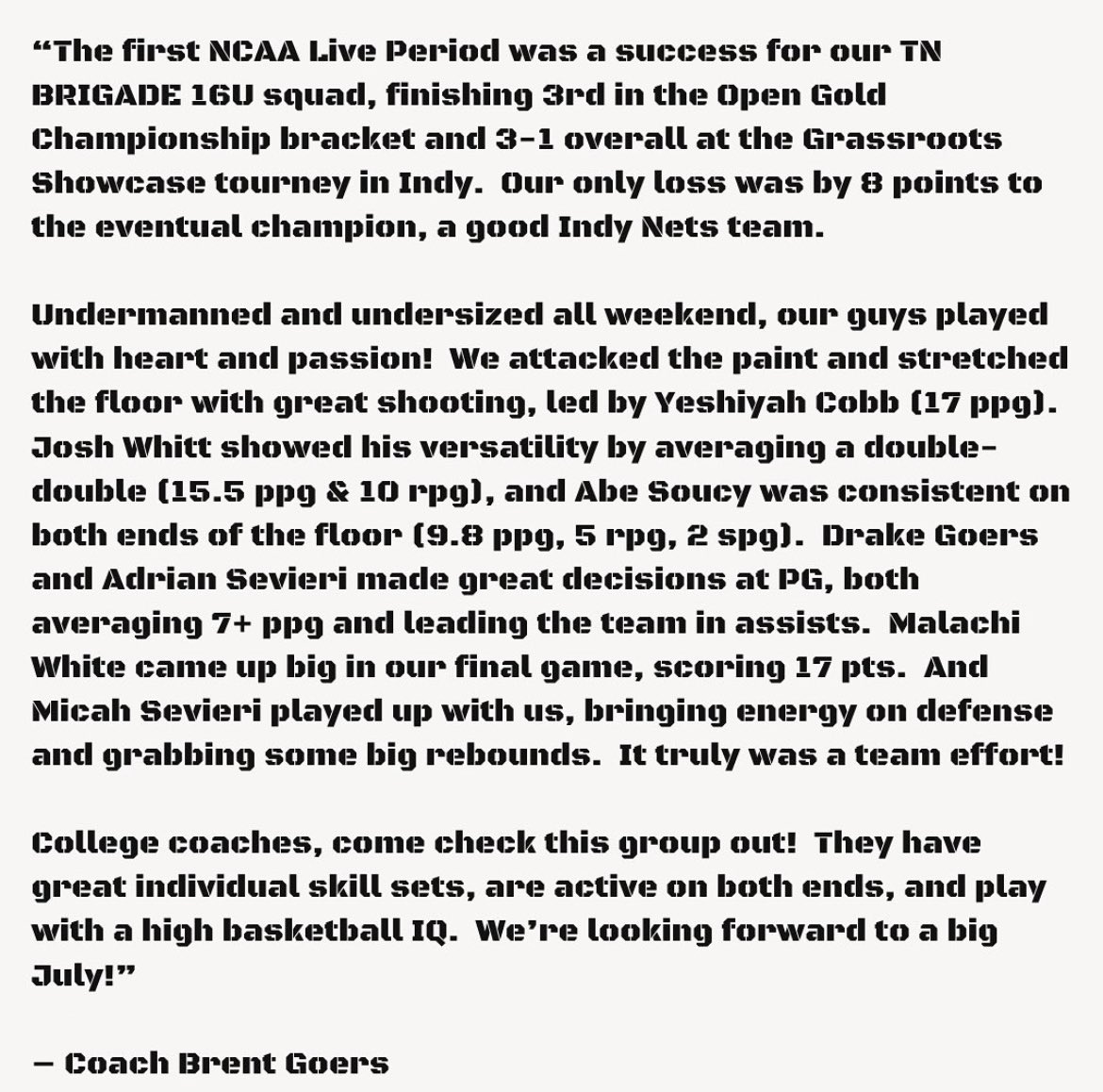 theBRIGADEway's tweet photo. #BRIGADE2026 RECAP @Ohio_Basketball #GrassrootsShowdown 5/17-19 Indianapolis IN

#NCAALivePeriod #theBRIGADEway🔴⚫️

https://t.co/XGYCz1zejl https://t.co/FurLpxGvHp