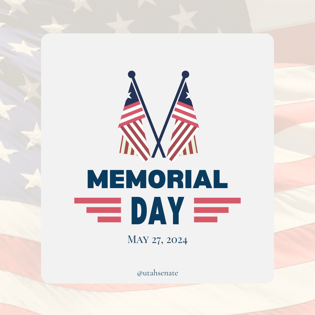On this Memorial Day, we honor the courageous men and women who made the ultimate sacrifice for our freedom. We will forever remember their valor and service. #utpol #utleg