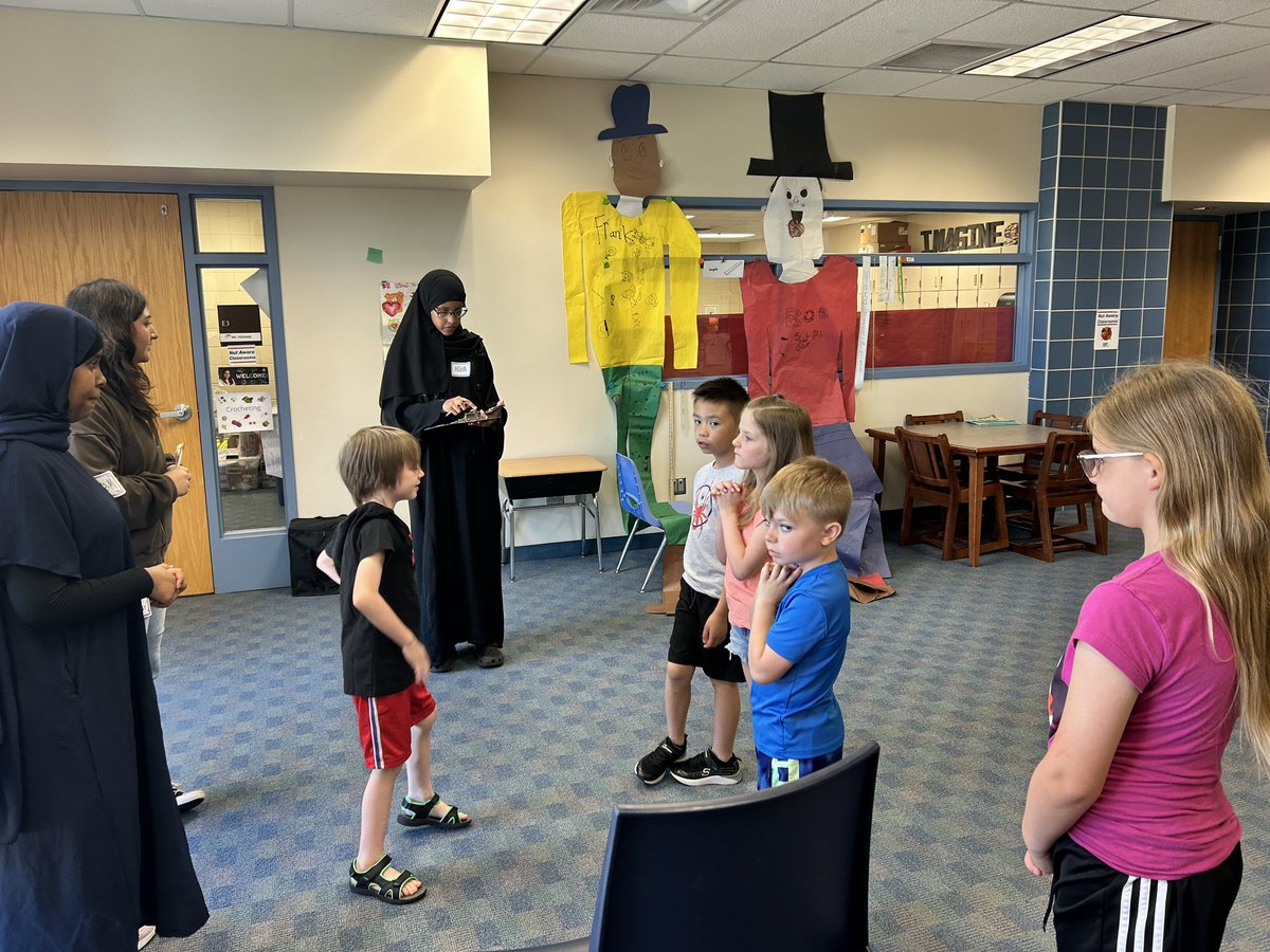 mrsphillippo's tweet photo. We partnered with Ms. Tuve’s child development class today and had high schoolers play games to review our American West vocabulary! Lots of fun was had by all!! #NPpride #SLPPantherProud https://t.co/13W4AHeszS