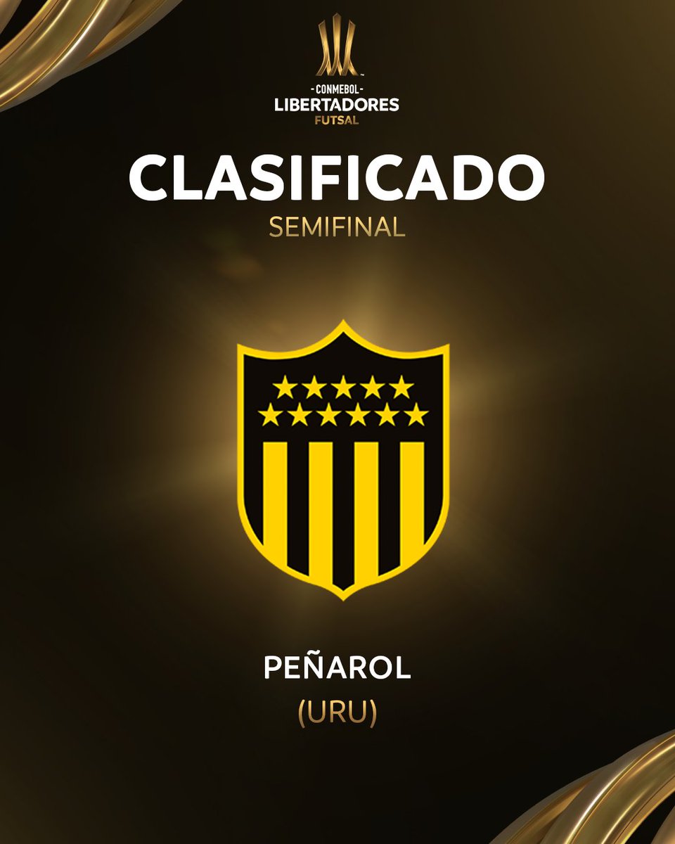 LibertadoresFS's tweet photo. 🟡⚫ El Manya, semifinalista 🇺🇾✅

🔝 @FutbolSalaCAP se metió entre los 4️⃣ mejores de la CONMEBOL #LibertadoresFS 🏆 https://t.co/5QOHJrVGul