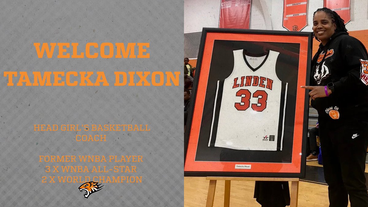 Linden High School Athletics (@athleticslinden) on Twitter photo We would like to officially welcome Tamecka Dixon back to Linden to take the reins of our Girl’s Basketball Program. Tamecka was a graduate of Linden High School, where she was named a High School All-American by the Women’s Basketball Coaches Association <a href="/AtiyaYPerkins/">Atiya Y Perkins Ed. D.</a> <a href="/LindenPS/">Linden Public Schools</a> We would like to officially welcome Tamecka Dixon back to Linden to take the reins of our Girl’s Basketball Program. Tamecka was a graduate of Linden High School, where she was named a High School All-American by the Women’s Basketball Coaches Association <a href="/AtiyaYPerkins/">Atiya Y Perkins Ed. D.</a> <a href="/LindenPS/">Linden Public Schools</a>