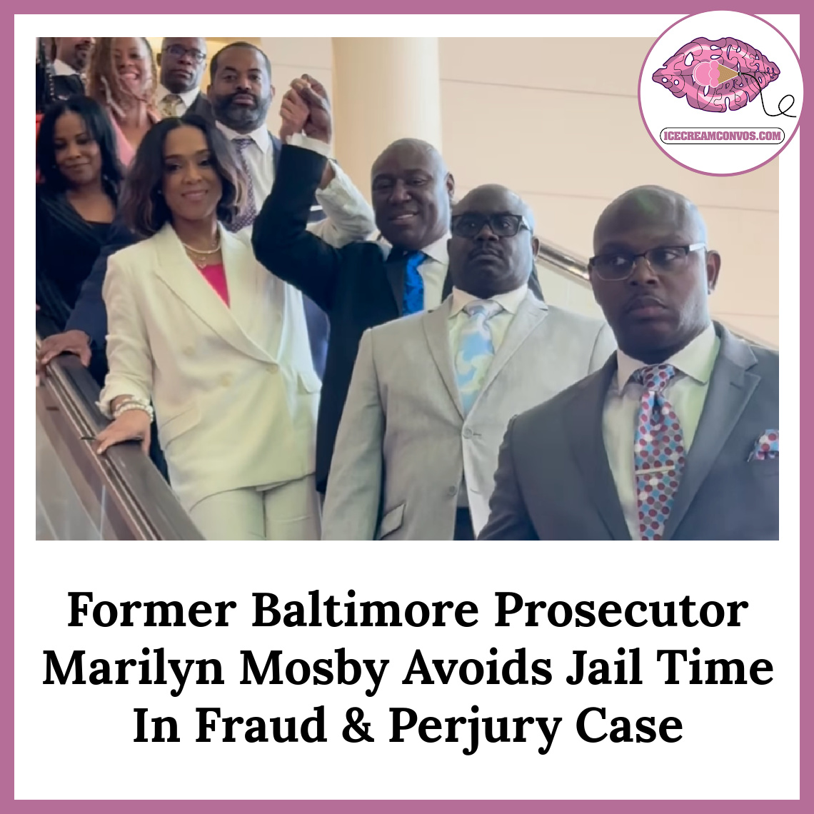 MsXaviB's tweet image. Marilyn Mosby, Baltimore's former top prosecutor, avoids jail time after being convicted of mortgage fraud and perjury. Get the full scoop. ⚖️🖤🍦 bit.ly/3VcAt9v

#MarilynMosby #Sentencing #CourtAndTrials #IceCreamConvos