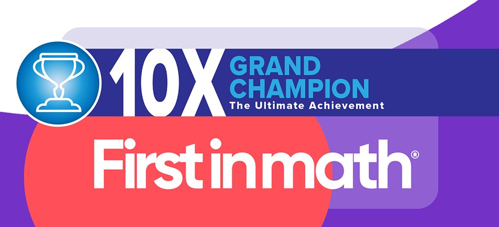 FirstInMath's tweet image. Congratulations JANICE on your 10X #GrandChampion achievement! You are among the elite in the @FirstInMath program! 🏆👏 #FirstInMath #WallOfFame