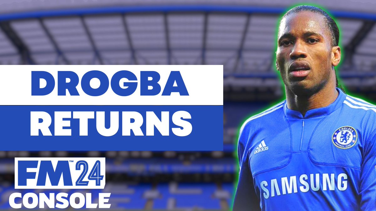 fm_console's tweet photo. We've brought Drogba back to save Chelsea in Fm24 Console. Bet you didn't know we could pull this off on Console! #fm24 #fm24console. Videos set up and ready to go 09:30 tomorrow morning! https://t.co/NR0IElRk8b