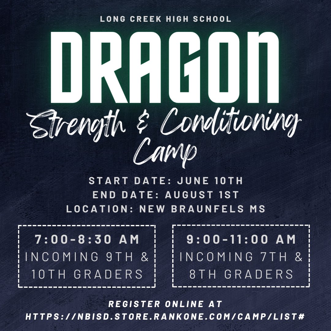 Be sure to sign up for Dragon Strength &amp; Conditioning Camp this summer!
Ticket info can be found in our bio! #BreatheTheFire 🔥