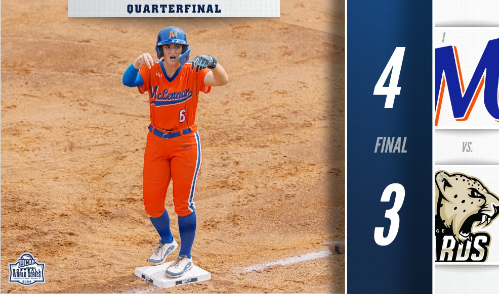 The Highlanders are headed to the Semifinals! 👏

McLennan defeats Temple in a 4-3 Walk-Off THRILLER to earn a spot in the 2024 #NJCAASoftball DI World Series Semifinals! 🥎

njcaa.org/championships/…