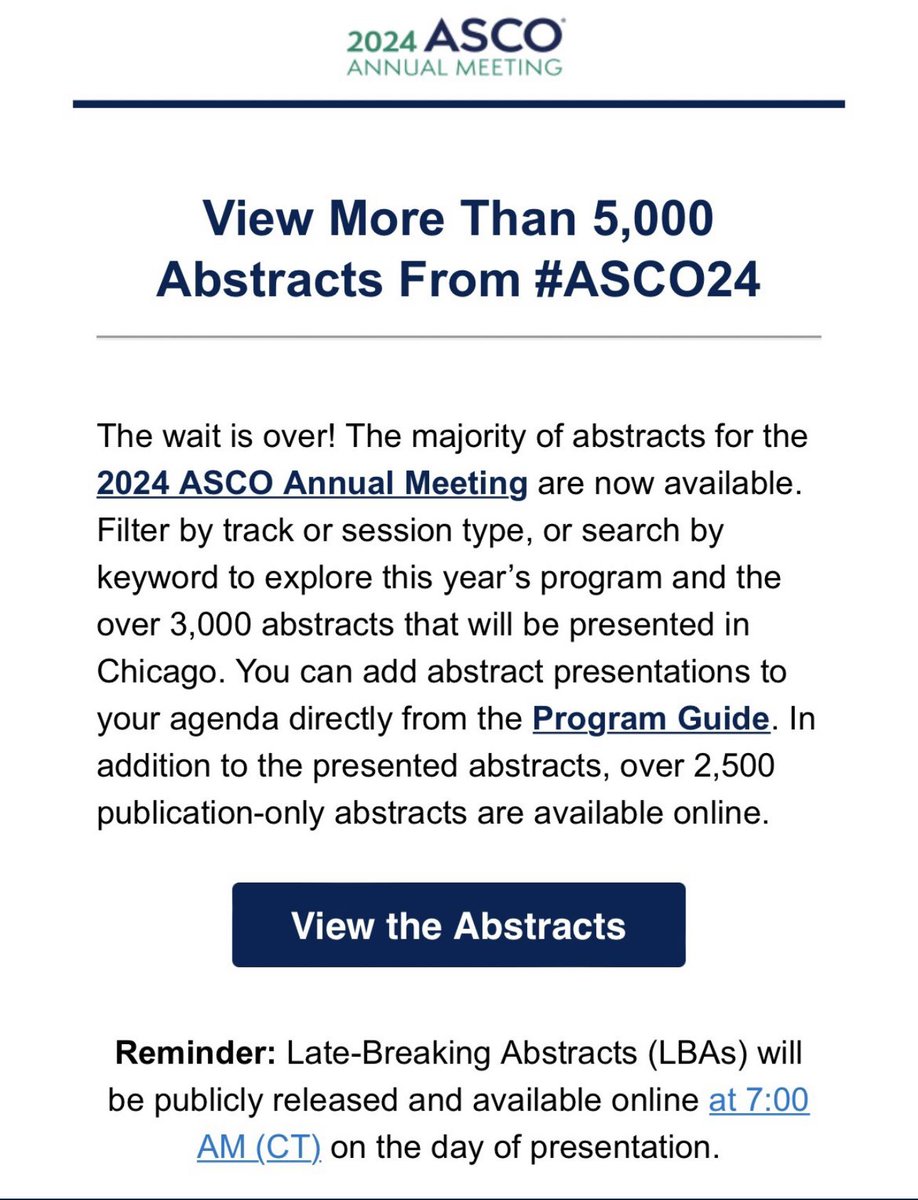 The #ASCO24 abstracts are out: tinyurl.com/4mj8nb73 I’m following @neerajaiims for live updates ! @ASCO @JCO_ASCO @OncoAlert