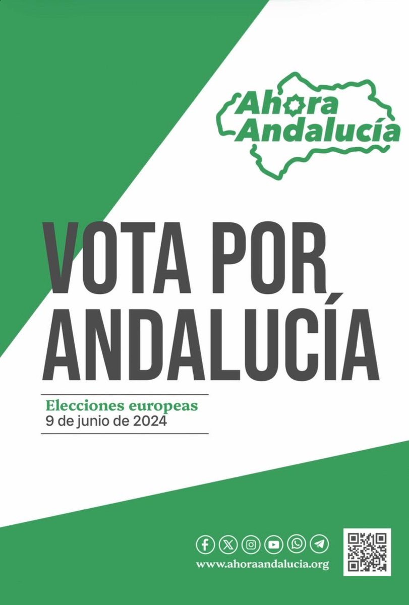 Aunque estemos en la era digital y la pegada de carteles sea virtual, sin cubo ni escoba, mi esperanza es su bandera, verde, blanca y verde. El 9 de junio, como vengo haciendo desde 1979, votaré por Andalucía, votaré #AhoraAndalucía ¡Viva Andalucía Libre!