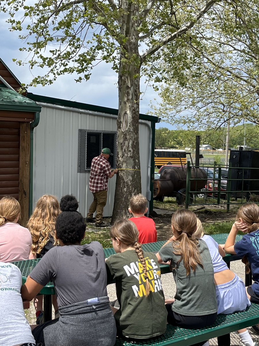 Our four Tech Team members, Colton, Kody, Ashleigh, and Matt spoke to 7 classes of 5th graders earlier this month at the Leavenworth County Conservation District Agriculture Day about careers in forestry and wildland fire! #forestry #wildlandfire #youtheducation