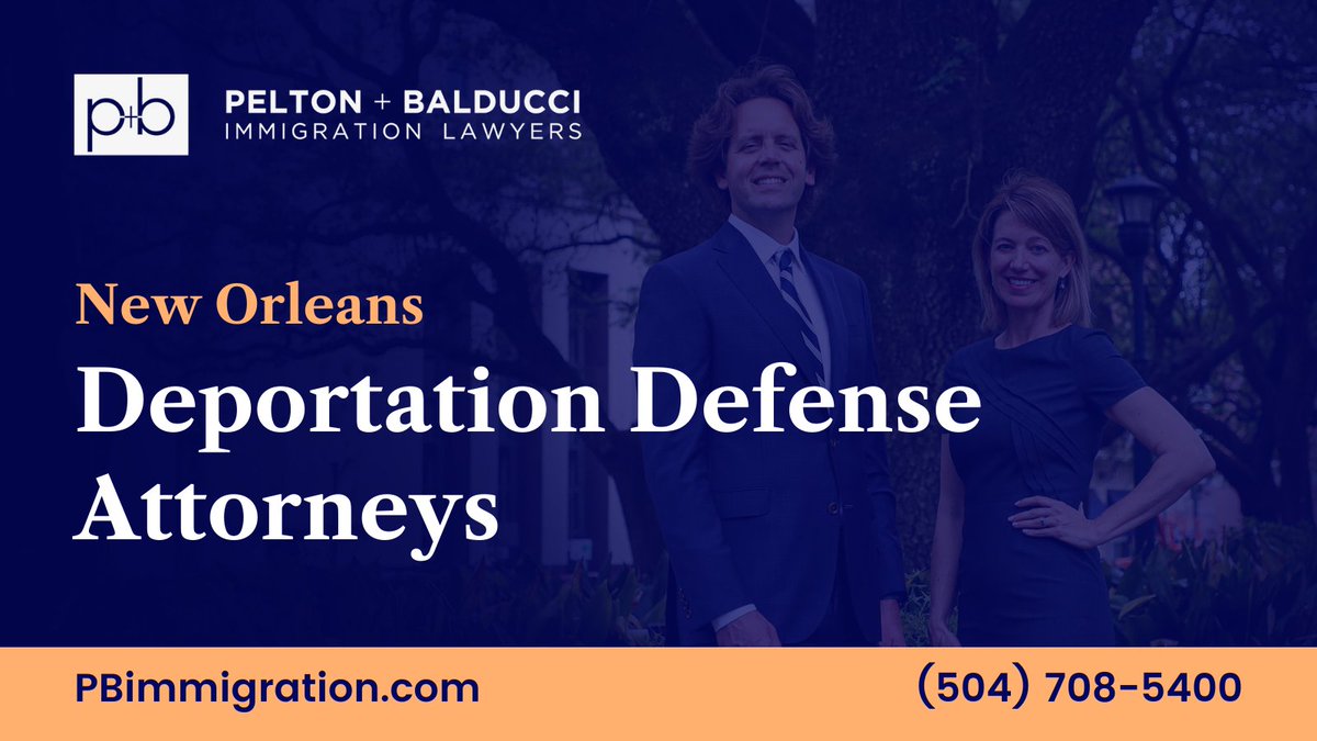 Losing your case in immigration court can mean being removed from your family and life. At Pelton + Balducci, we know what’s at stake and work hard to protect our clients. 

pbimmigration.com/practice-areas…

#NewOrleansImmigrationAttorneys #NewOrleansImmigration #ImmigrationLaw