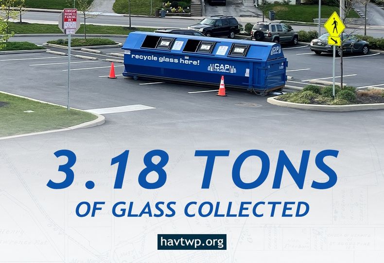 How impressive is this?!? Last month PRC's #travelingglassbin collected 3.18 tons of glass in @HavTwp, Delaware County! Thank you to all residents who dropped off #glass bottles, jars and jugs for #recycling in April -- and get ready for a return engagement soon!