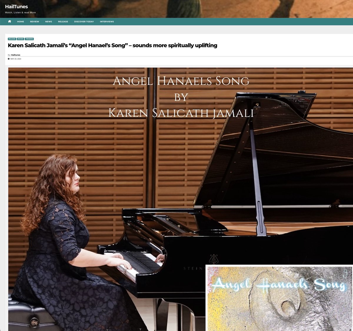 So happy to share this Album review new fromHailTune about my new album Angel Hanaels Song.
Read the whole article here :
hailtunes.com/karen-salicath…

Liste to Angel Hanaels Song here:
open.spotify.com/album/5xLjK4jL…

#Review #music #newalbum #Piano #KarenSalicathJamali #angels