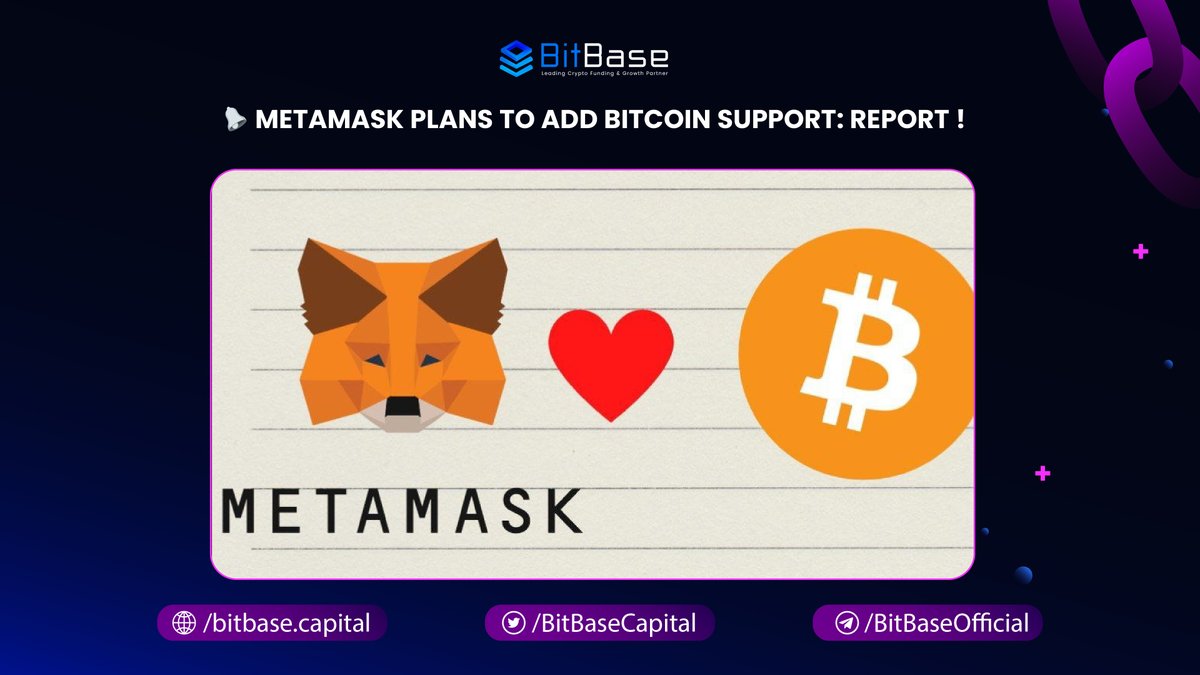 MetaMask to Add Bitcoin Support, Expanding Beyond Ethereum Networks 🚀 Big news! MetaMask plans to add Bitcoin support within a month, expanding beyond Ethereum and EVM-compatible networks. With 22M downloads as of August 2023, MetaMask recently introduced Blockaid-based