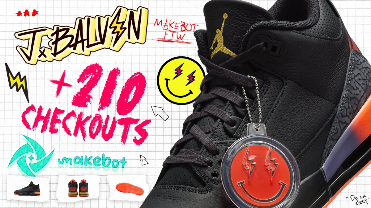 Make dominates once again, clearing over 200 checkouts on the highly anticipated J Balvin Jordan 3 'RIO'.

We welcome you to join the No. 1 bot this Sunday, May 26 @ 10:30am EST. 📅

Retweet for a chance to win a Lifetime license key. 💚
