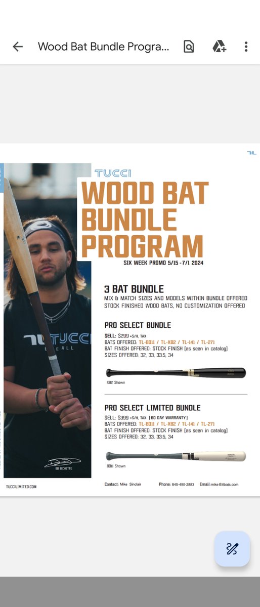TUCCI LIMITED BATS SALES REP tweet media