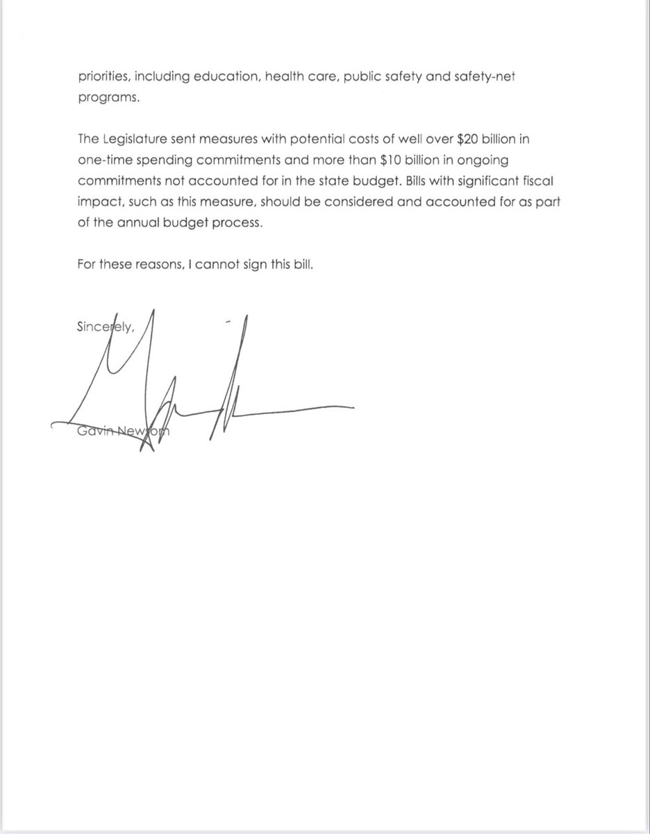 saveyouthfbca's tweet image. In 2022, @GavinNewsom vetoed AB1348, a bill identical to AB3047. 

Why now would he support a bill he said would cost the State money it did not have? 

Is there a deficit or not? #parentchoice