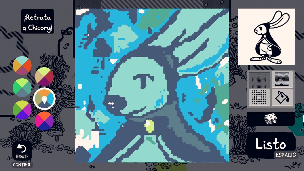 Wuaimoa's tweet photo. ingame portrait of chicory and the real thing #ChicoryAColorfulTale https://t.co/MZ5jTIPHgO