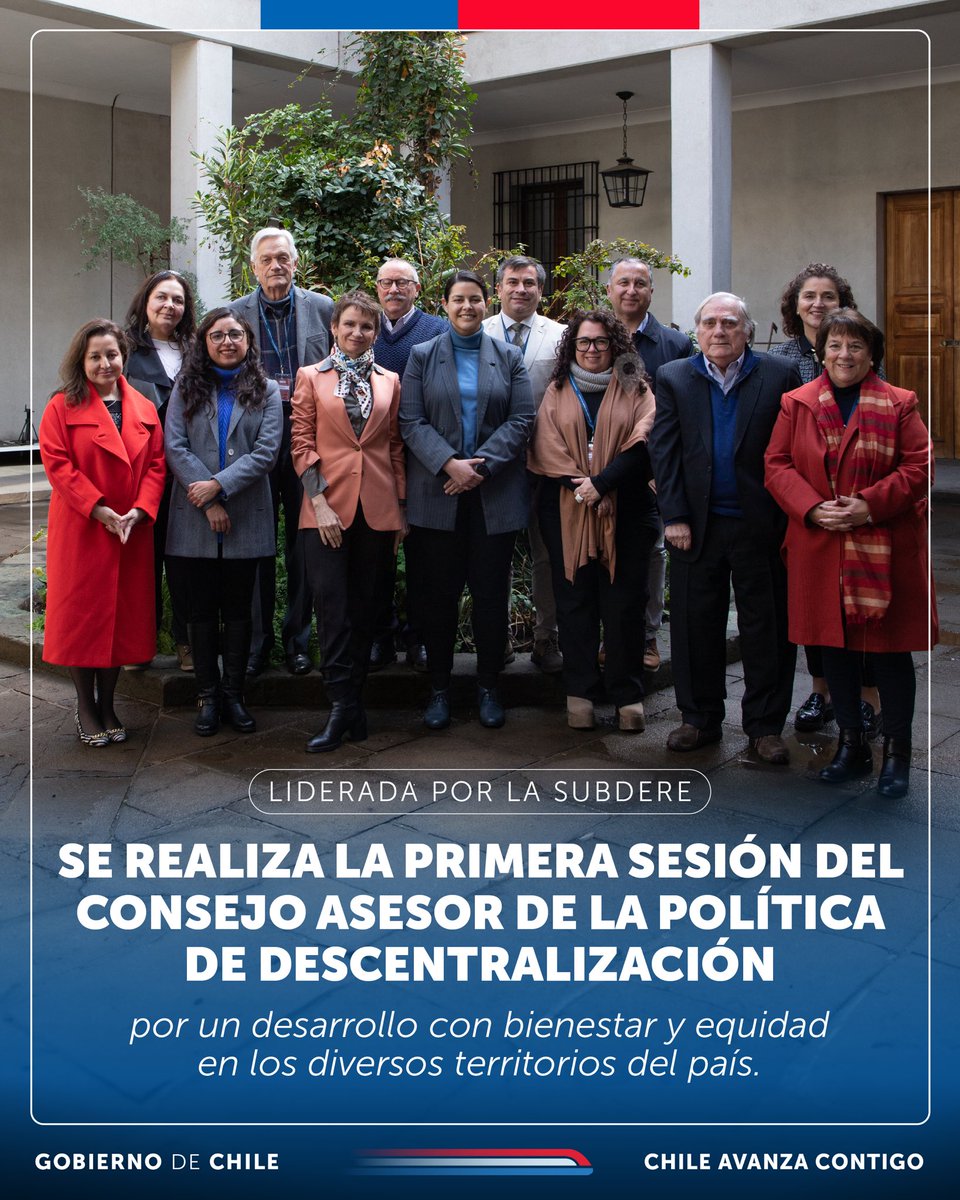 Este Consejo se constituye como un espacio consultivo encargado de asesorar a la Subdere en la elaboración de la política ✅ Es un organismo paritario, transversal y representativo de diversas regiones para seguir avanzando hacia un Chile descentralizado 🇨🇱