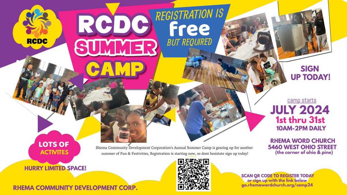 RhemaWordChurch's tweet photo. Join us for an Ice Cream Social on Saturday, June 1st from 2-4 PM at Rhema Word Church 5460 W Ohio St, (Corner of Ohio and Pine). Enjoy games, music, and ice cream while registering for our FREE Summer Camp. Limited spots! #SummerCamp2024
https://t.co/pttI4rDUMn https://t.co/5lqrGgQTmS