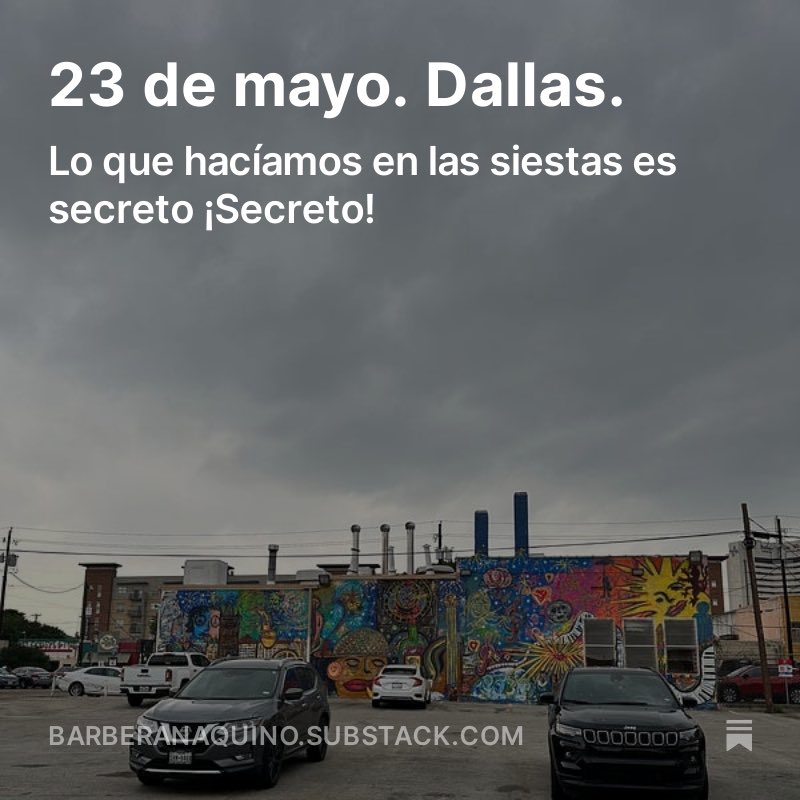 23 de mayo. Dallas. Siestas en el diario de viaje. Se lee acá: barberanaquino.substack.com/p/23-de-mayo-d…