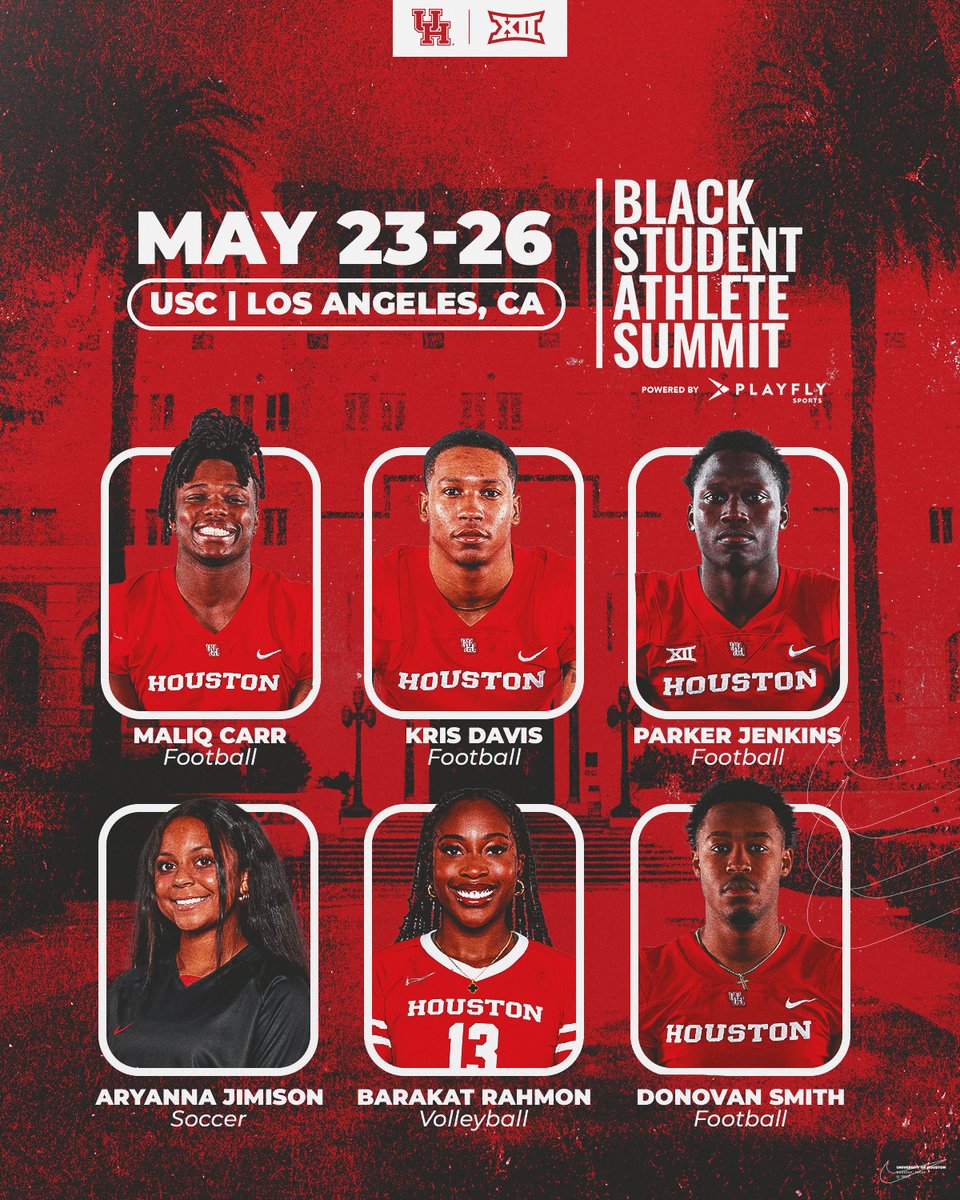 Excited to send six Cougars to represent Houston at the Black Student-Athlete Summit in LA this week! 

#GoCoogs x #BSASummit24