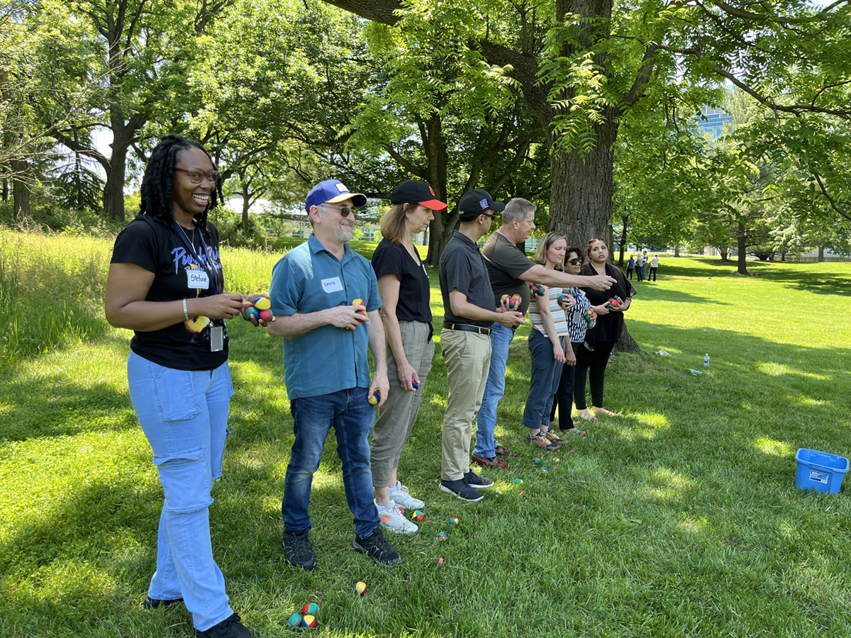 Earlier this week, Fogarty staff got to meet our new director, Dr. Kathleen Neuzil, and then enjoy some team building activities. It was a little on the toasty side, but we all enjoyed the friendly competition! #Fogarty #TeamBuilding ☀️🥎🏆