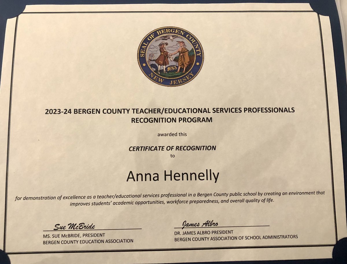 Dumont_Honiss's tweet photo. Congratulations to our Honiss School teacher of the year, Anna Hennelly who is being recognized today at the Bergen County Education Association.
#Dumontdistrict
#Honisshawks
#Kindergartenteacher
#BCEA
#BCASA https://t.co/OSqB1LLq9b