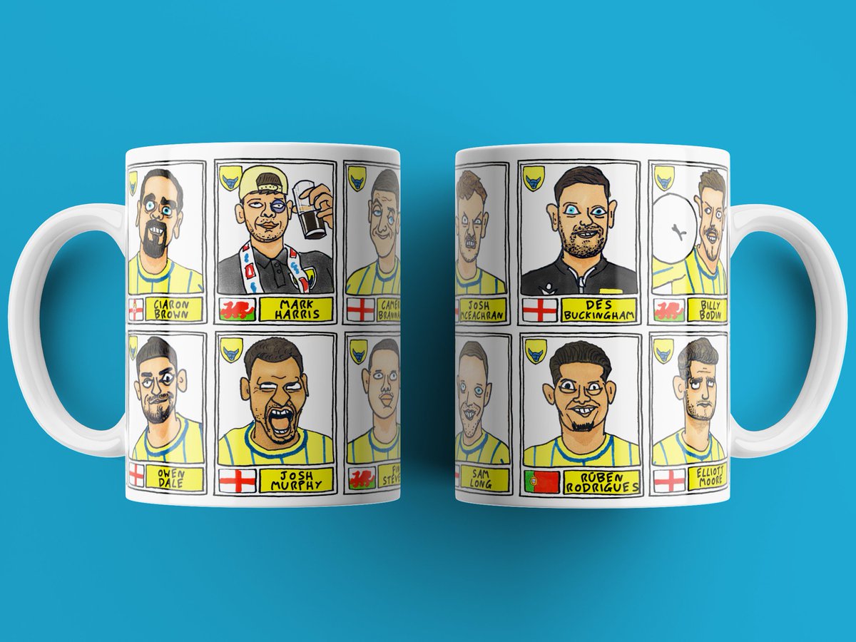 FINISHED! Oxford United: newly promoted &amp; poorly drawn. If you've enjoyed this nonsense, RTs are GREAT. If you've *really* enjoyed it, mug sets &amp; A3 prints can be found on our shop x 

With apologies to #OUFC and everyone we doodled 💛

🛒noscoredraws.com