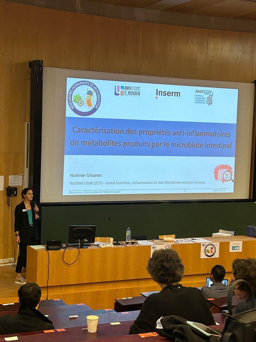 Ribet_David's tweet photo. L'@U1073lab bien représenté lors des Rencontres Normandes de Microbiologie 2024 à Rouen ! Bravo à Noémie Gloanec, Mathilde Leboutte, Colin Salaün et Suzanne Masset pour la présentation de leurs travaux ! @univrouen @Inserm https://t.co/xET13p7u1E