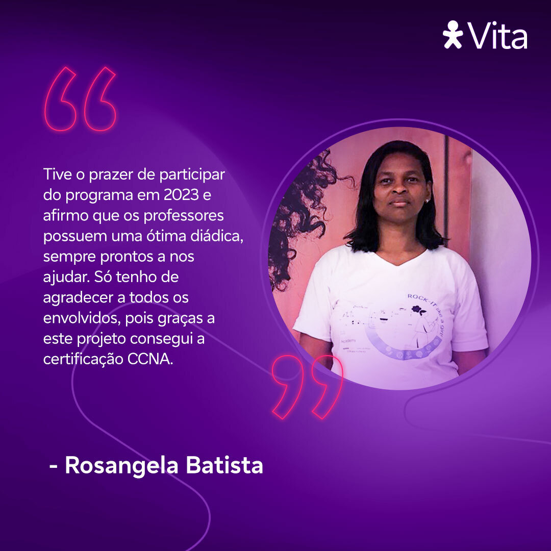 vitait's tweet photo. Conversamos com algumas Vitalents que finalizaram o curso Women Rock IT no ano passado e elas compartilharam parte das suas trajetórias e experiências com o projeto.
É gratificante poder impulsionar mulheres que queiram embarcar na área de tecnologia com a certificação CCNA™. https://t.co/817BVL15gT