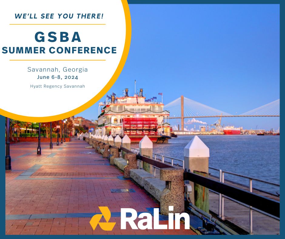 RALINassociates's tweet photo. Exciting News! RaLin will be attending this year's GSBA Summer Conference in beautiful Savannah, Georgia! We can't wait to connect with everyone. Looking forward to seeing you all there! 🤝#GSBASummerConference #RaLin #SavannahGA #SeeYouThere #WeBuildUp #WeBuildUpClients https://t.co/oXOfuU1NYl