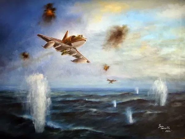 May 23rd 1982: Four Argentine Skyhawks single out Type 21 frigate HMS Antelope. They break into two pairs, attacking from astern and starboard. Antelope fires Sea Cat, which explodes under one of the aircraft's wings, forcing it away with damage, but it cannot stop the second...