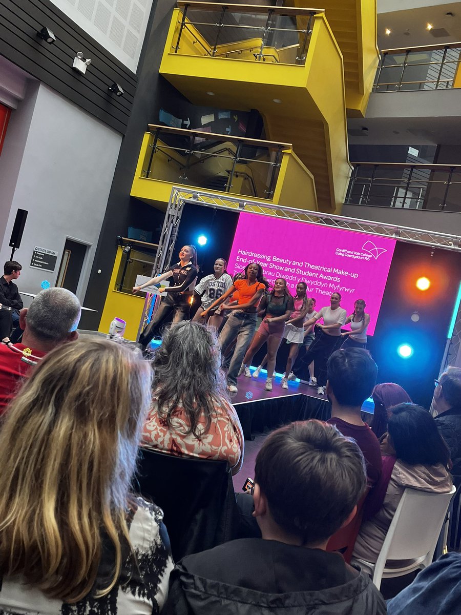 CAVC's tweet photo. The CAVC Hairdressing, Beauty and Theatrical Make-up End-of-Year Show and Student Awards are underway here in the Atrium at City Centre Campus.

We’re excited to see our students showcase their talents on the catwalk! https://t.co/BvQljZzpjt
