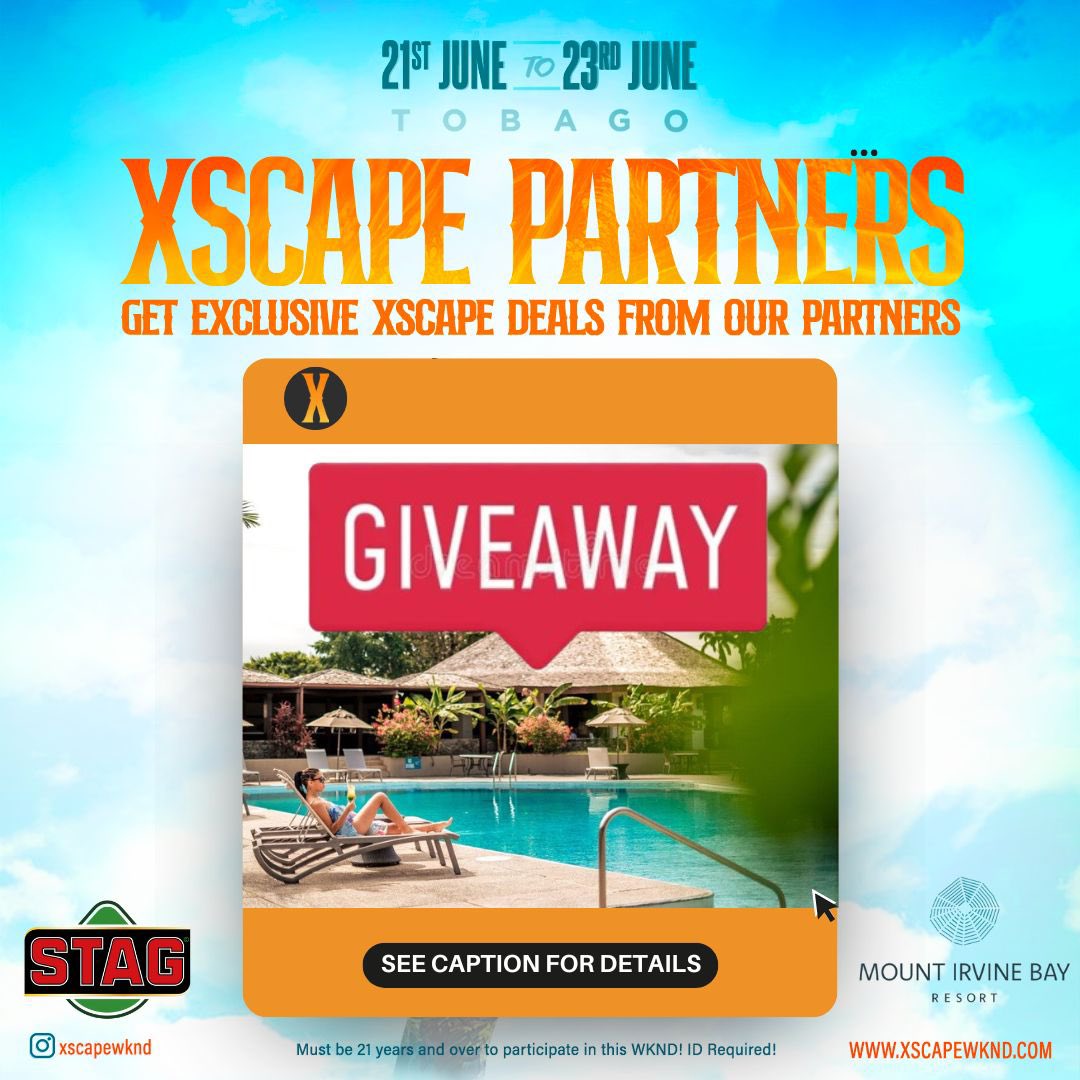 XscapeWknd (@xscapewknd) on Twitter photo Here’s your chance to Win a Crew Xscape! 🦩✨
Follow 3 simple steps, for a chance to win
4 @xscapewknd passes
A Staycation for 4 at <a href="/mtirvineresort/">Mount Irvine Bay Resort</a>
4 cases of Stag
2 Stag Coolers
Xscape Merch Package
Enter Below ⬇️⬇️
instagram.com/p/C7USH8uOxbd/… Here’s your chance to Win a Crew Xscape! 🦩✨
Follow 3 simple steps, for a chance to win
4 @xscapewknd passes
A Staycation for 4 at <a href="/mtirvineresort/">Mount Irvine Bay Resort</a>
4 cases of Stag
2 Stag Coolers
Xscape Merch Package
Enter Below ⬇️⬇️
instagram.com/p/C7USH8uOxbd/…
