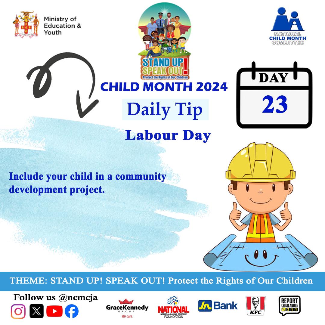 JISNews's tweet photo. Celebrate Labour Day with lessons in teamwork!
Spread the value of fellowship by working with your child on a community development project.
#ChildMonth #ChildMonth2024 #LabourDay #LabourDay2024 #WorkersWeek #WorkersWeek2024 #Rampupdiaccess https://t.co/n7Ec2sRCZu