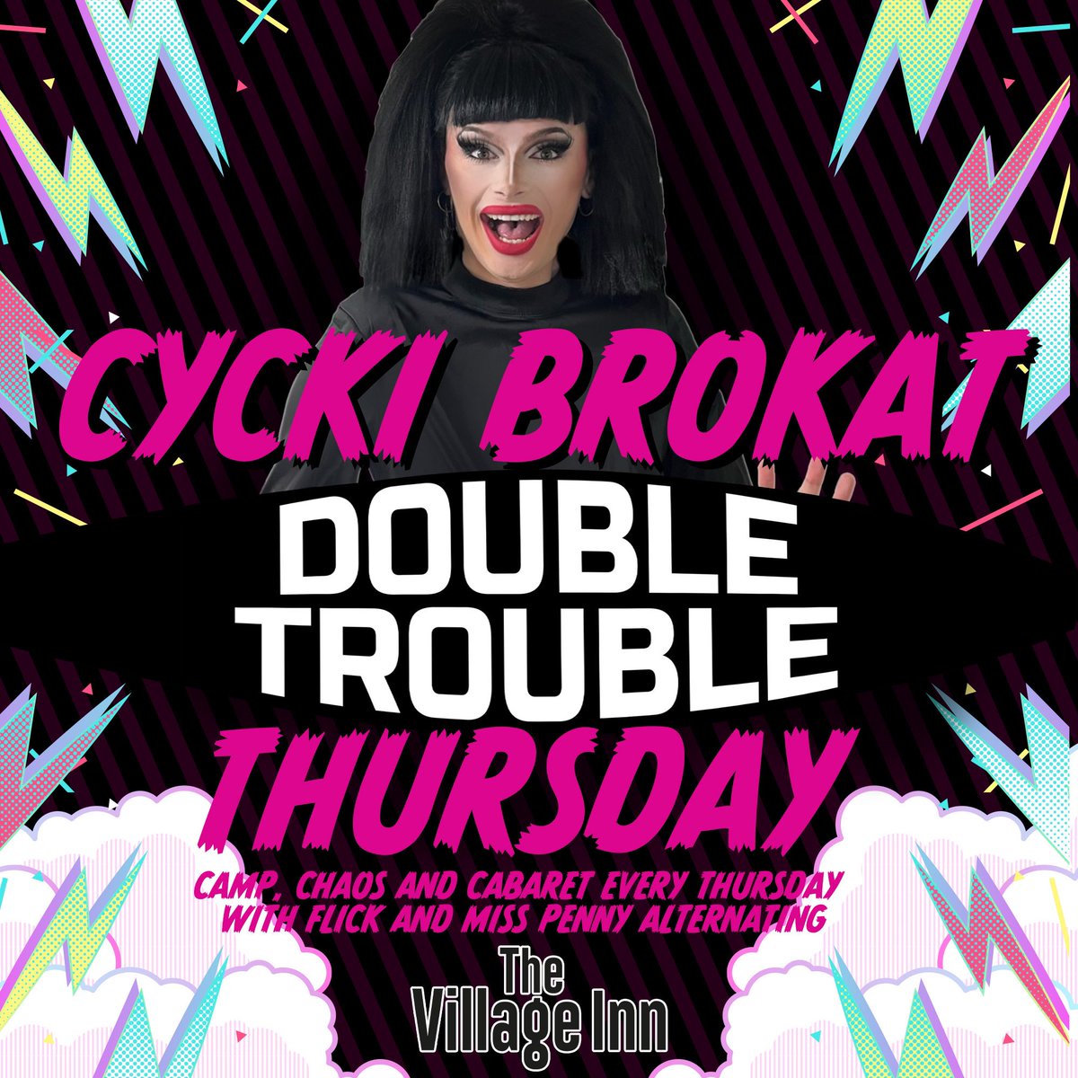 CYCKI TO THE RESCUE 💪 

When we looked at the cabaret listings for this evening and saw the words ‘Need’ we knew only one person could fit the bill! 

And that’s exactly why <a href="/cyckibrokat/">Cycki Brokat</a> will be with us TONIGHT at the <a href="/VillageBrum/">Village Inn Birmingham</a> LIVE from 10pm with games, cabaret &amp; camp songs!