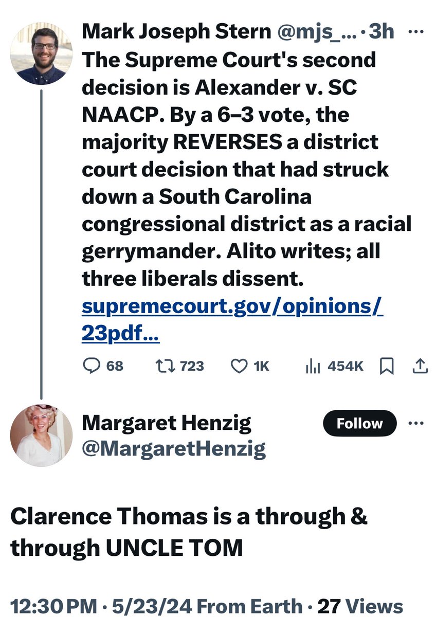 liberalsracists's tweet photo. 📍“Clarence Thomas is a through & through UNCLE TOM”
#Leftistracism https://t.co/XkpVxeIRit