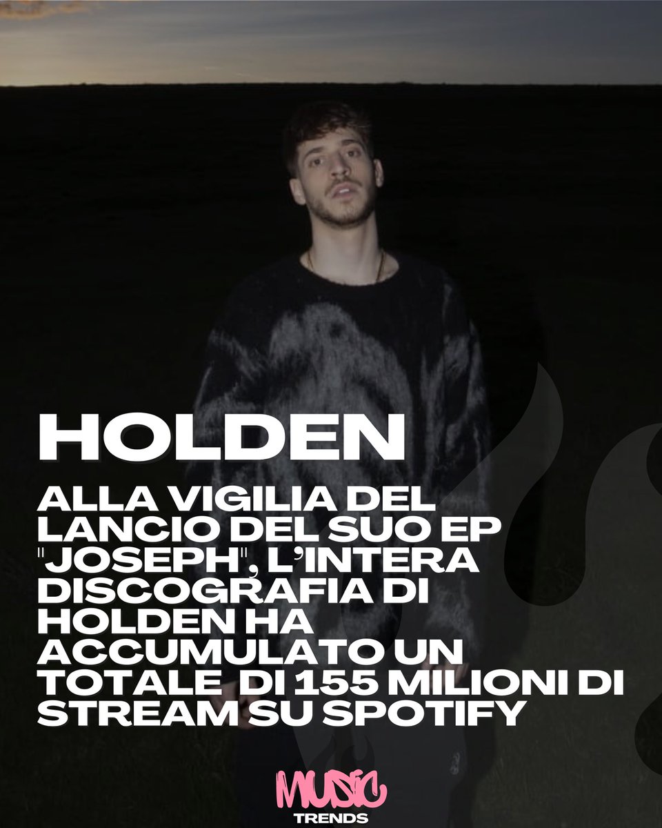 musictrends_it's tweet photo. Alla vigilia del lancio del suo ep "Joseph", l’intera discografia di Holden ha accumulato un totale di 155 milioni di stream su spotify. https://t.co/AS9GL5lMqR