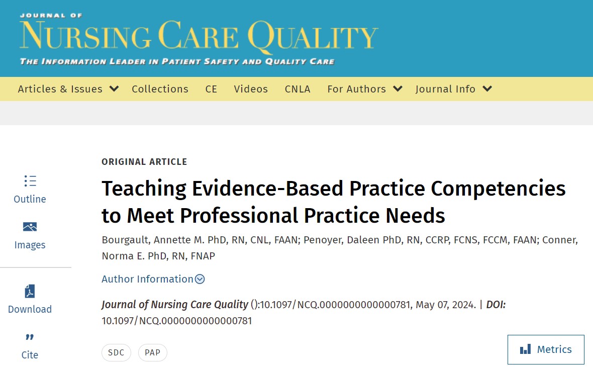 Nursing Care Quality on X: ““Teaching Evidence-Based Practice
