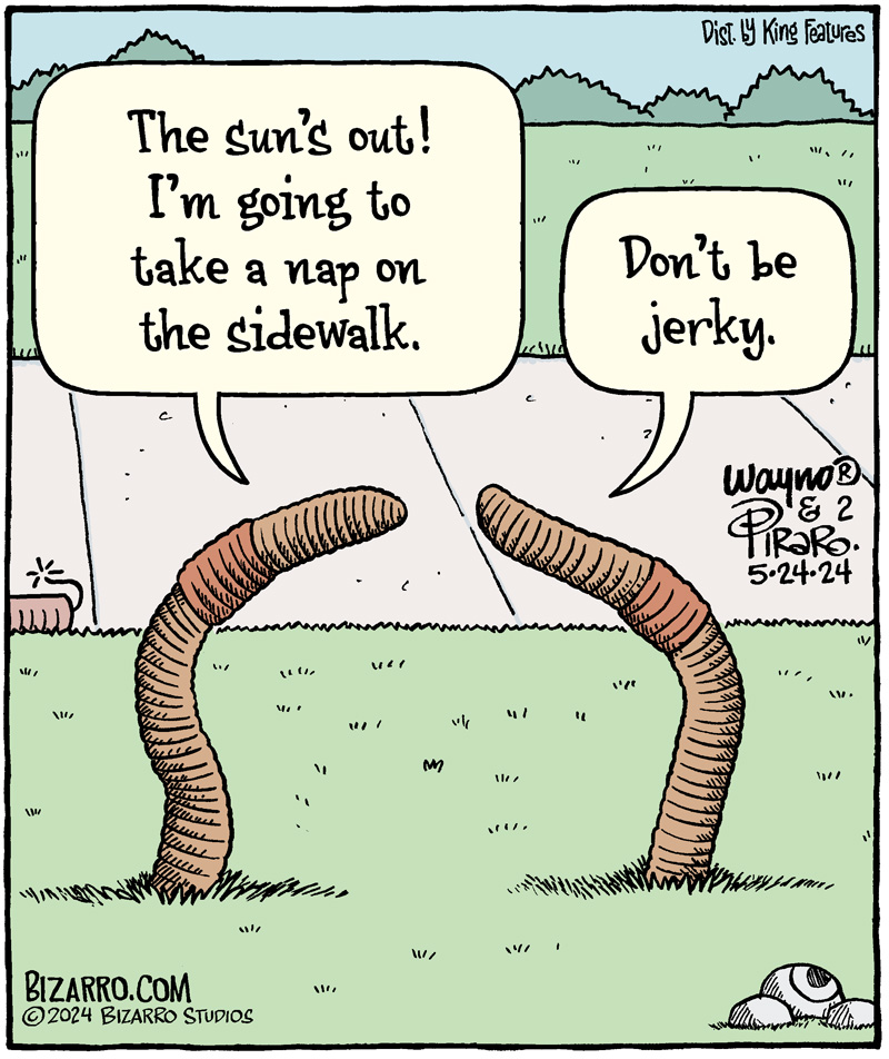 Waynocartoons's tweet photo. Nature's Vermicelli
(in a Bushmiller-inspired landscape)
#comics #cartoons #worms #jerky #threerocks
#erniebushmiller @JohnnyCallicutt #bizarro #NancyFest https://t.co/jAAFVZwmnc