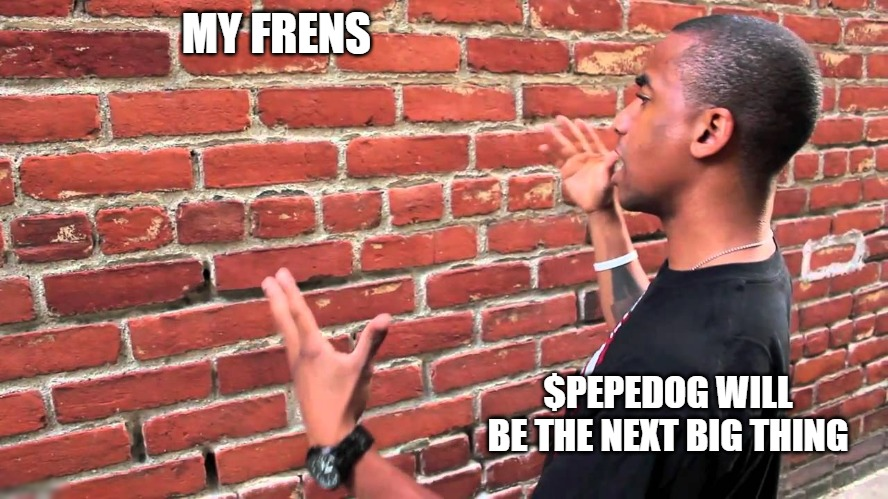 Trying to convince my friends that $PEPEDOG will be the next big thing.