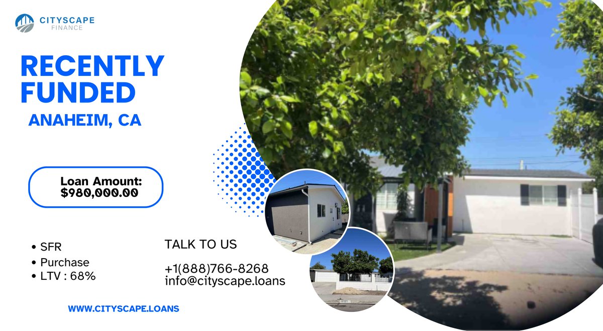 Recently Funded SFR. 
Location in Anaheim,CA  

Instantly price your loan. Click the link below
cityscape.loans/price-a-loan  

#privatelending #privatemoney #privatelenders #privatemortgage #hardmoney #hardmoneylenders #bridgelending #bridgeloans #hardmoneyloans #privatemoneyloans