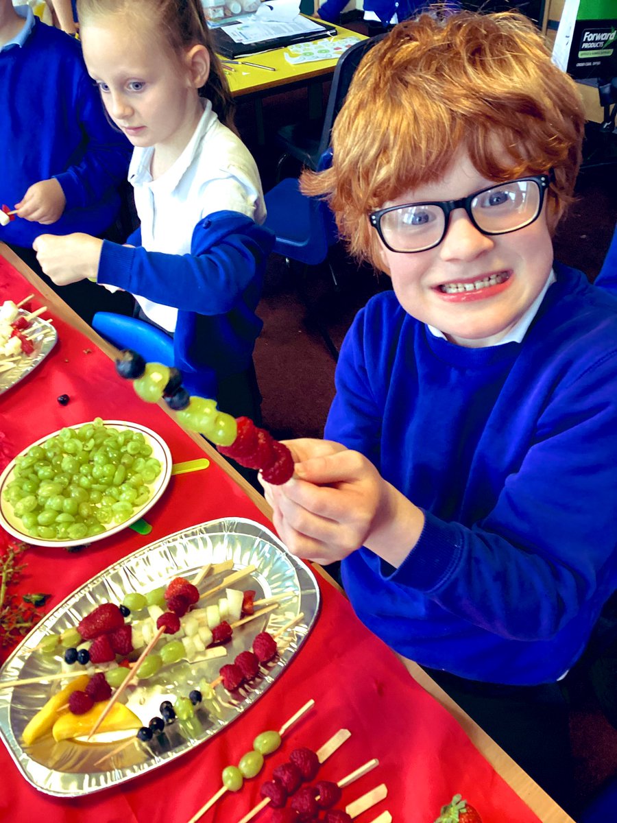 orchardsac's tweet photo. Their faces say it all! A fantastic lesson for #DesignAndTechnology experimenting with healthy food by making skewers. They then had to evaluate what they liked and what they would change.
#year2 #healthyeating @greenheartLP https://t.co/pTTU23Ykoa