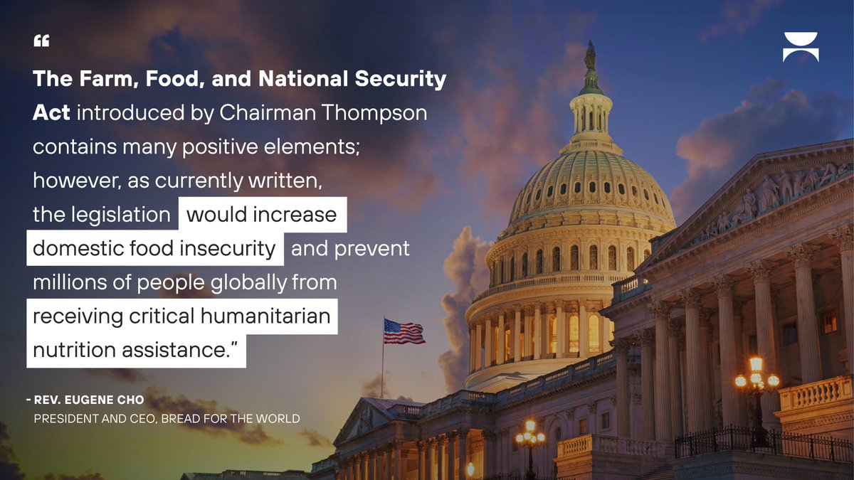 bread4theworld's tweet photo. The #FarmBill is our nation’s most important anti-hunger legislation. It includes SNAP and international food aid. Today, the House Agriculture Committee is marking up their version of the 2024 farm bill.
Read Bread's statement: https://t.co/FyoBjSg0pL https://t.co/l4atQBVn5E