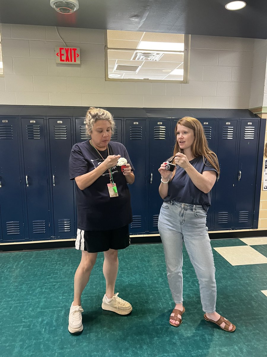 SpringValleyEl's tweet image. We celebrated staff today with Tongue in Cheek ice cream. 🍦🍧🍨 We enjoyed the special treat during the end of year wrap up and packing.